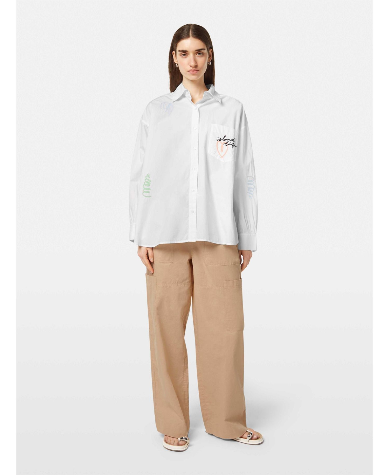 Women's Embroidered Poplin Shirt,