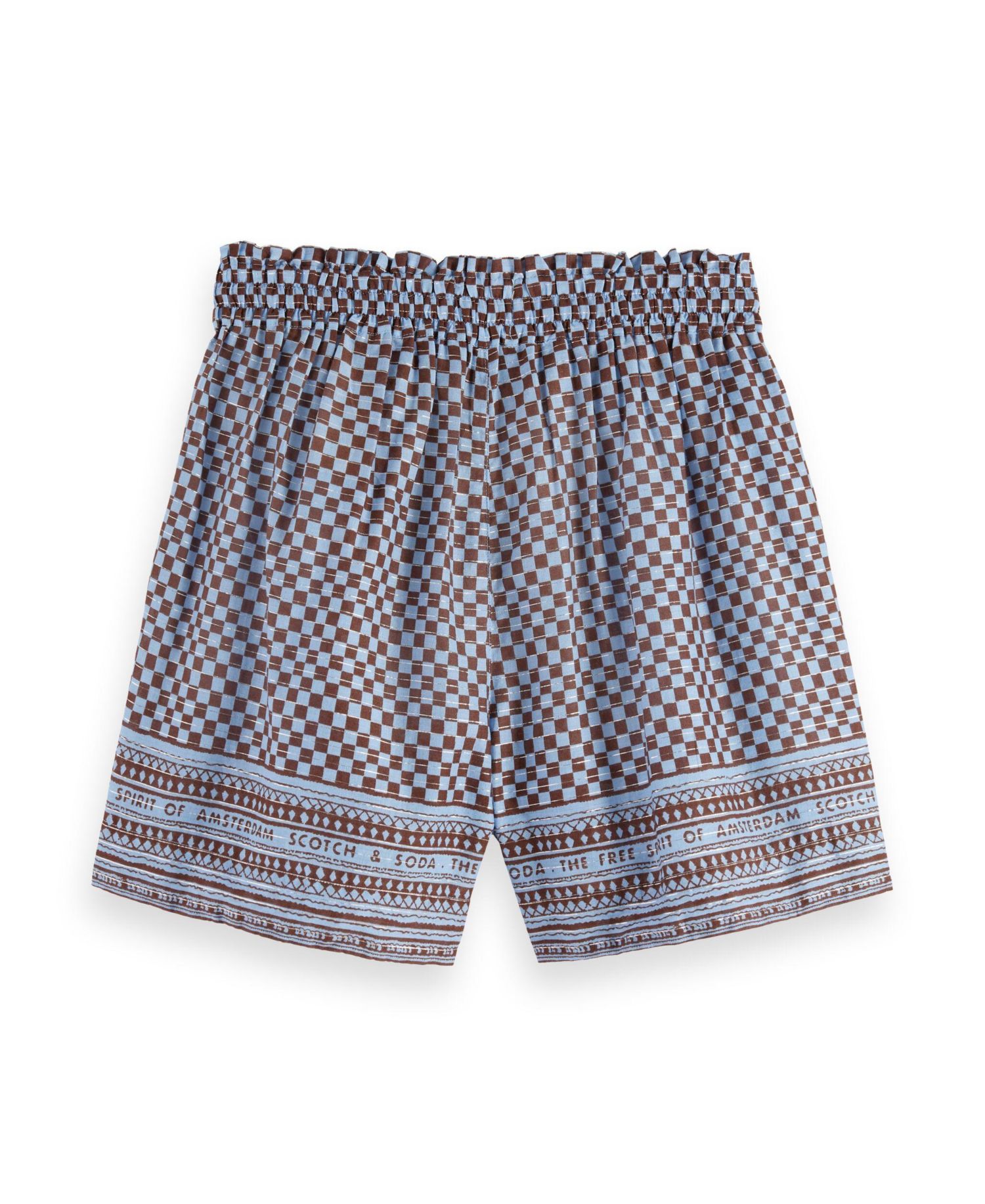 Women's High Rise Lurex Stripe Printed Short