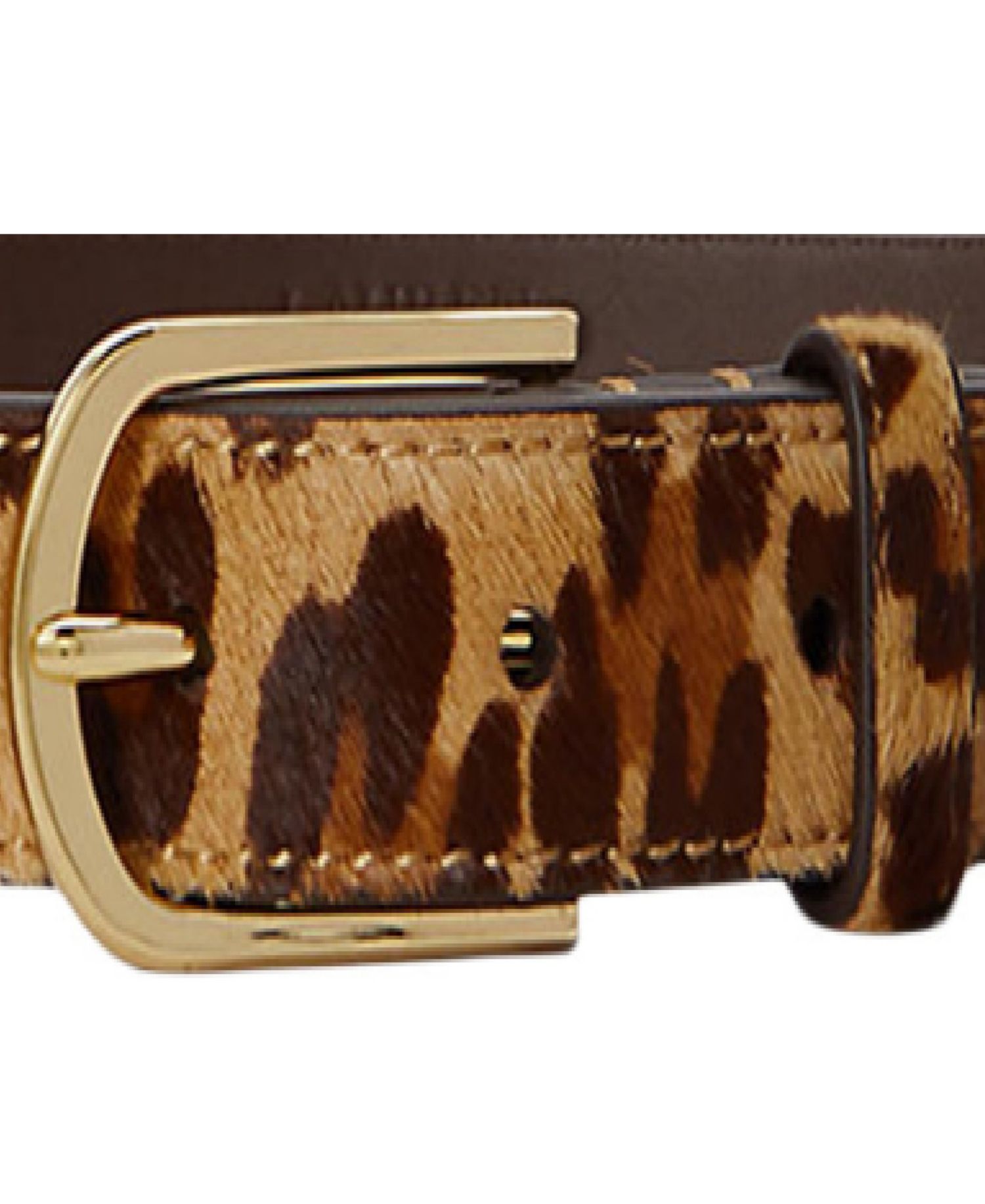 Leopard Print Leather Skinny Belt