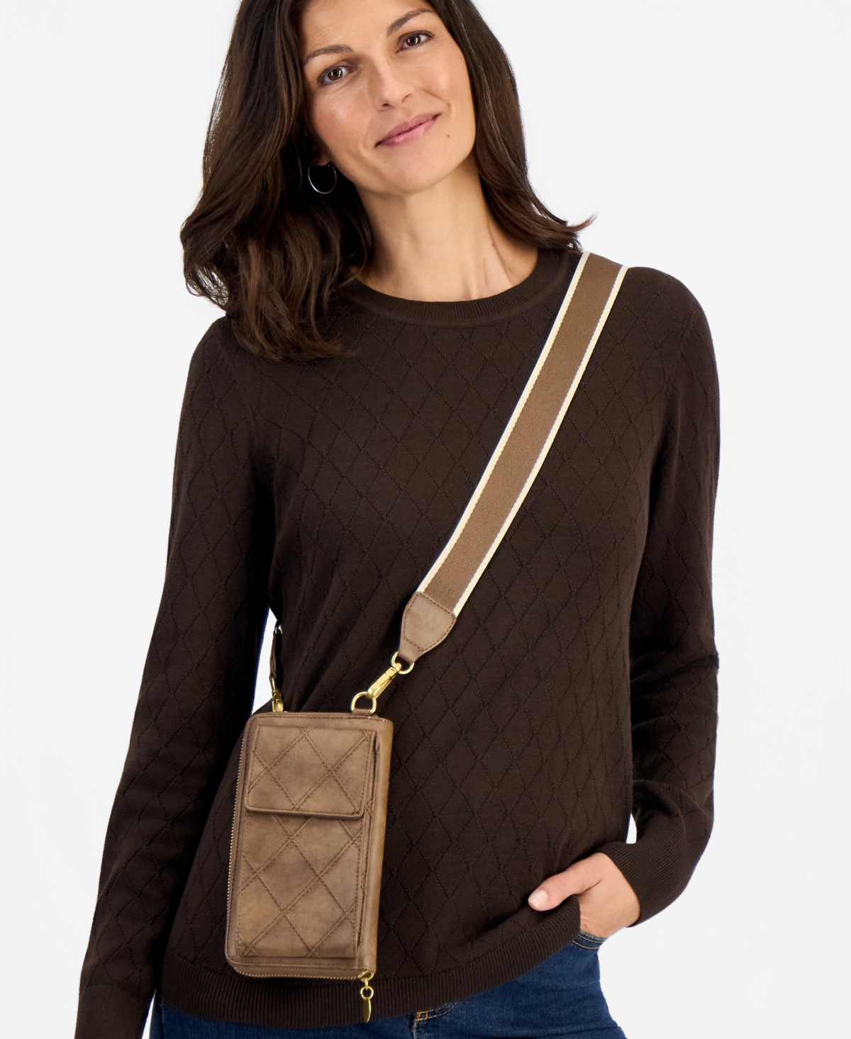 Style & Co Diamond Quilted Phone Crossbody Bag, Macy's Exclusive