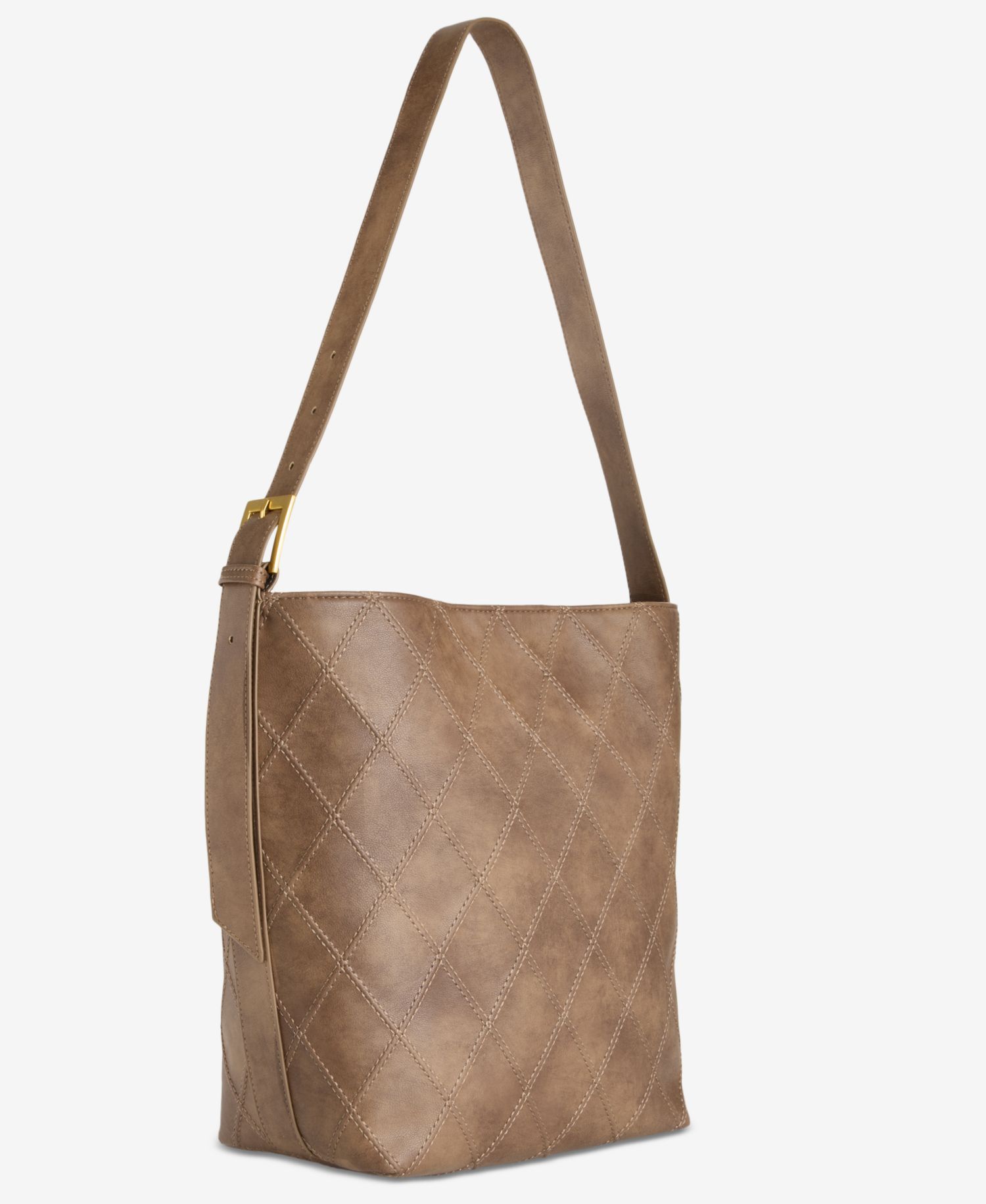 Diamond Quilted Bucket Bag