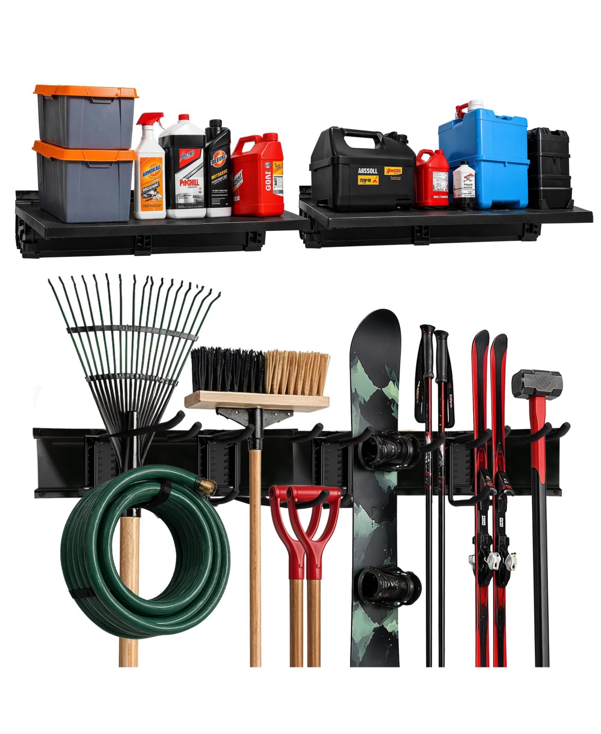 Xdovet Tool Organizer Rack Wall Mounted Storage System with Hooks Shelves Kit