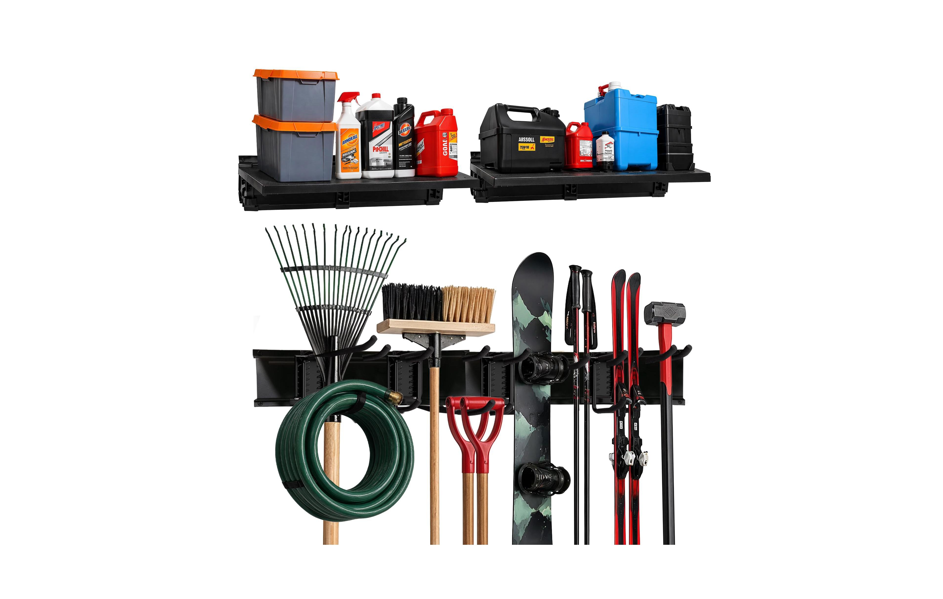 Xdovet Tool Organizer Rack Wall Mounted Storage System with Hooks Shelves Kit