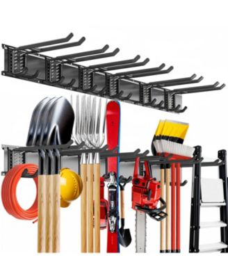 Organizer Wall Mount Heavy-duty Storage Garden Adjustable Double Hooks Shovel Snowboard Yard Tools Shed