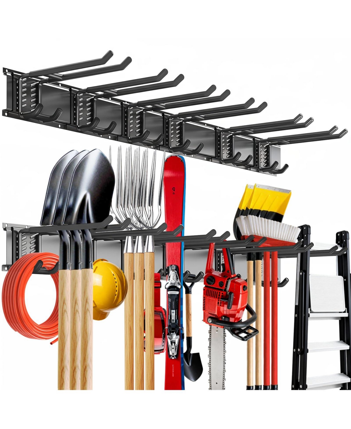 Xdovet Organizer Wall Mount Heavy-duty Storage Garden Adjustable Double Hooks Shovel Snowboard Yard Tools Shed