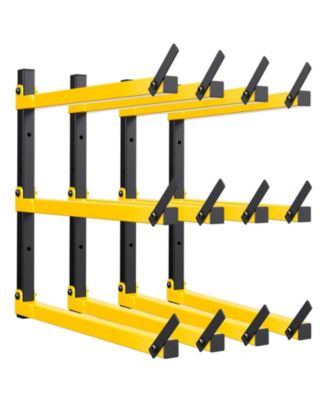 Lumber Storage Rack Wall Mounted Metal Folding 3-Level Heavy Duty