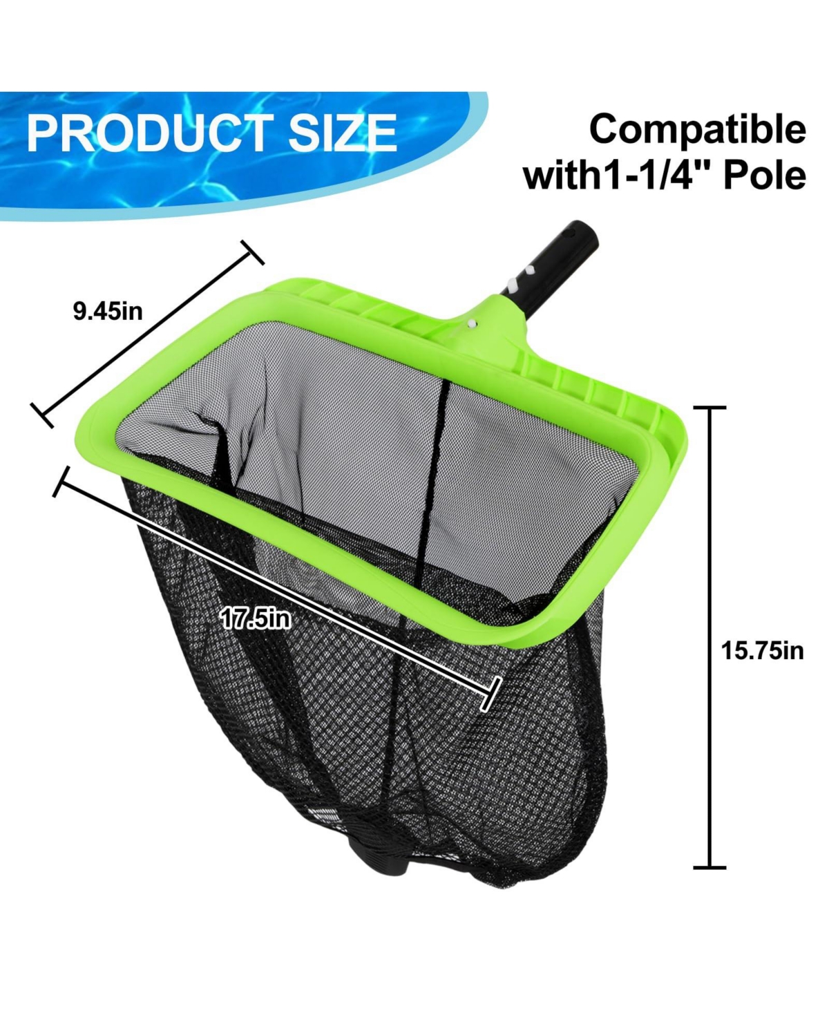 Xdovet Pool Skimmer Net Double Layer Reinforced Frame Deep Rake