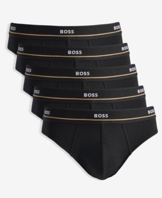 Men's Cotton-Blend Exposed Waistband Briefs, 5-Pack
