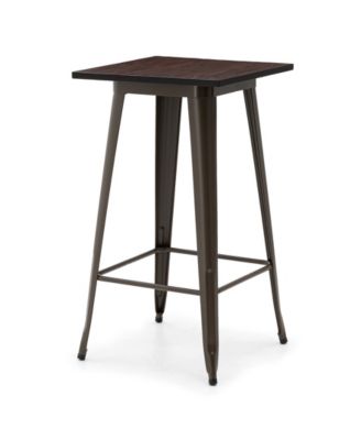 41.25" Steel Square Elm Bar Table