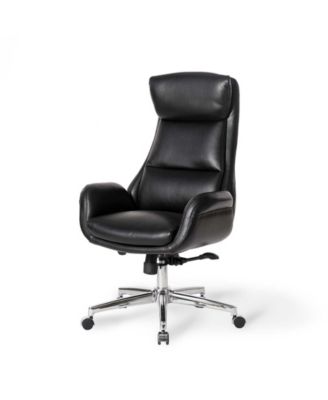 Mid-Century Modern 47.75" Leatherette High Back Office Chair