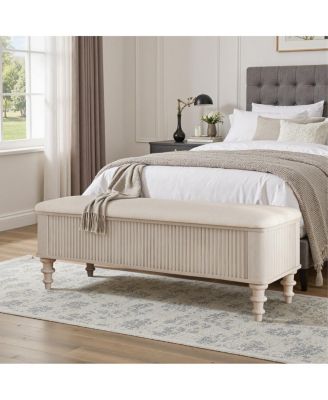 50.8-inch Multi-Functional Linen Storage Ottoman Bench