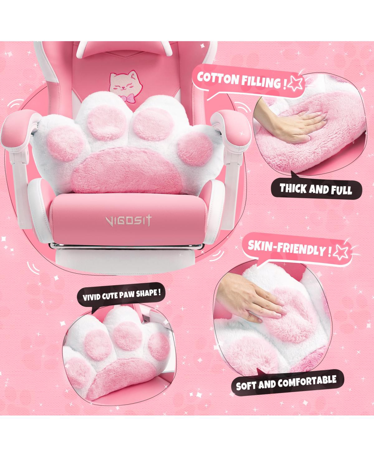 Streamdale Furniture Cat Ears Ergonomic Gaming Chair with Footrest