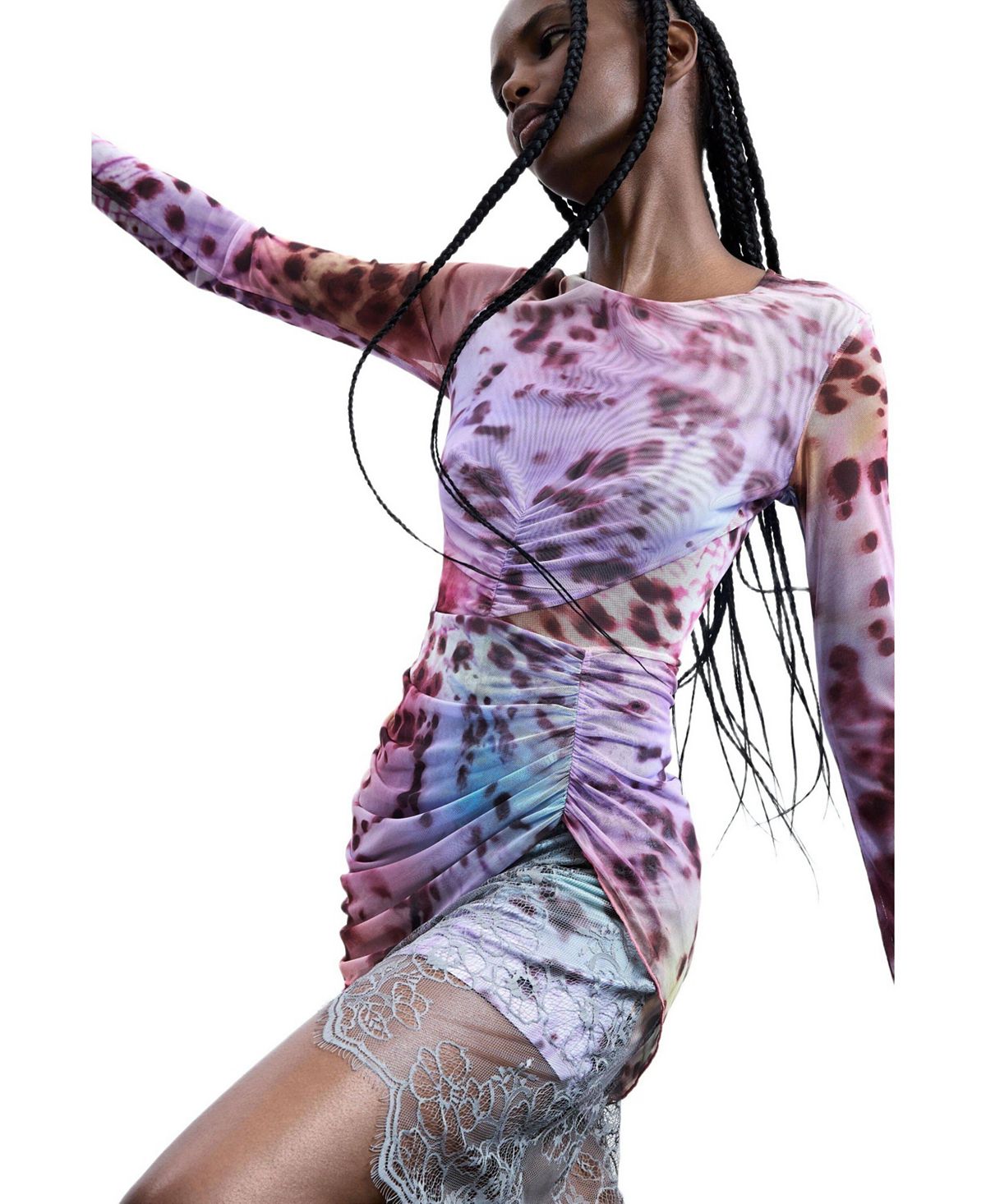Desigual Women's Draped lace dress view 3 — MAYCSS fashion products