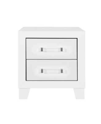 22" Solid and Manufactured Wood Two Drawer Nightstand