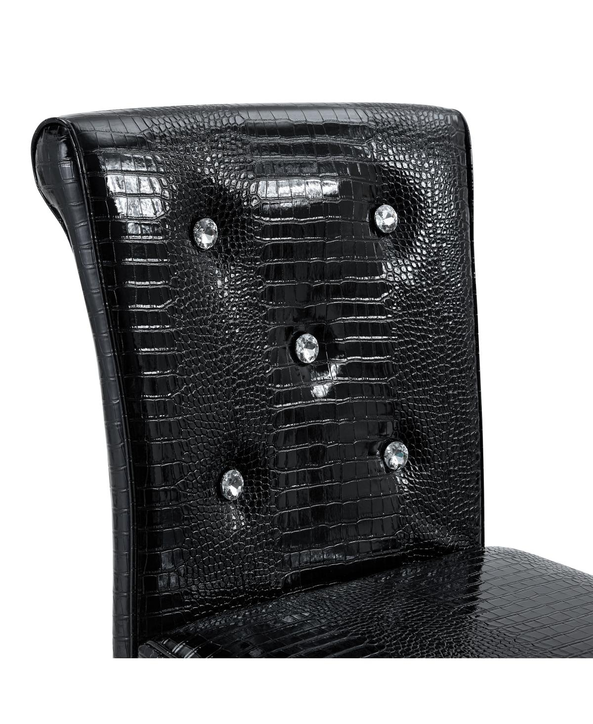Streamdale Furniture Set of 2 Vintage Crocodile Leather Bar Chairs
