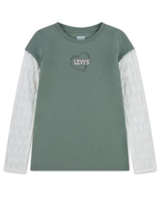 Levis Girls 7-16 Twofer Long-Sleeve Knit T-Shirt - Sea Spray 34$