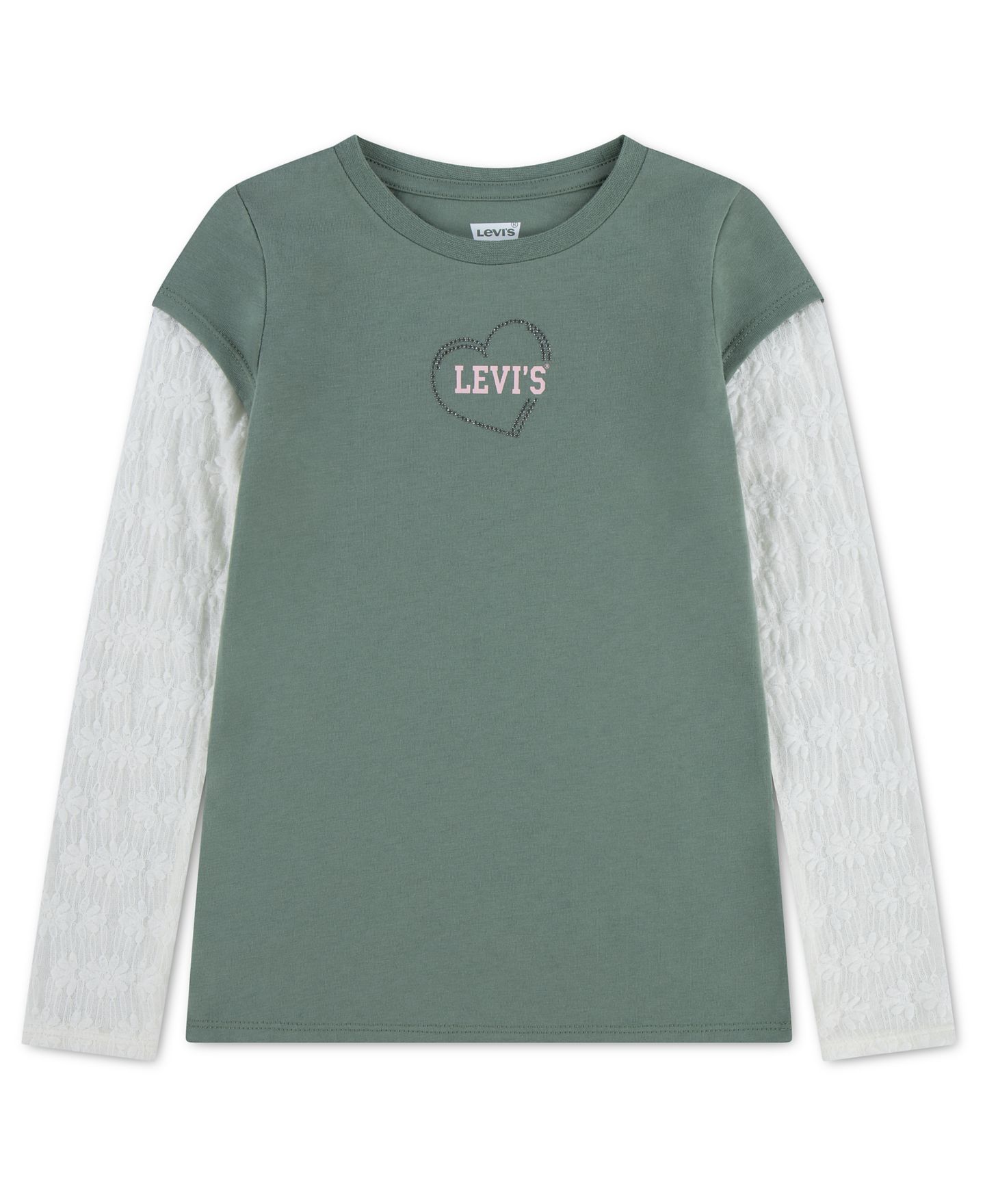 Футболка Levi's Twofer Long-Sleeve Knit T-Shirt для девочек, цвет: Морской — фото 1
