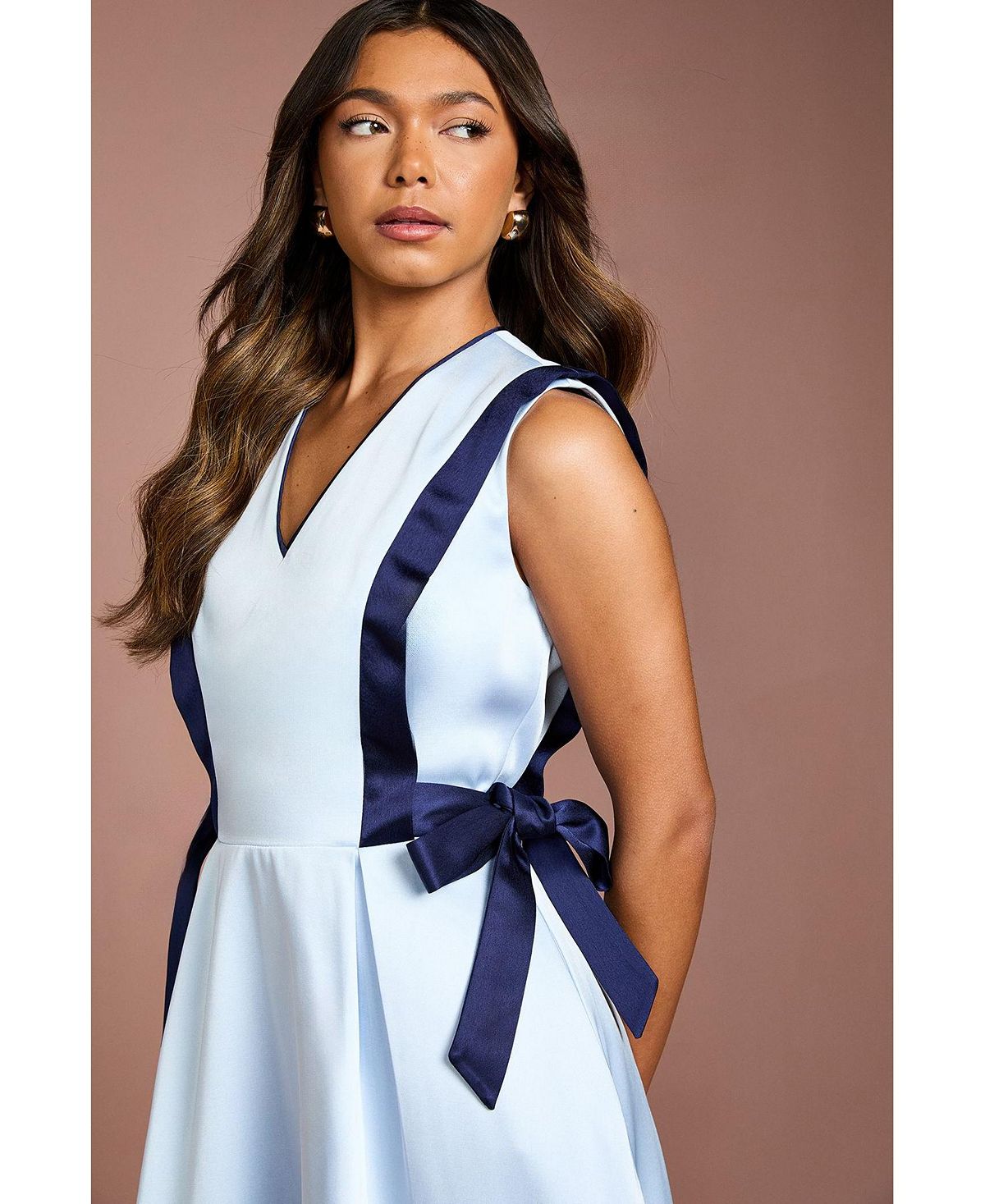 Coast Women's Bow Satin Midi Dress view 4 — MAYCSS fashion products