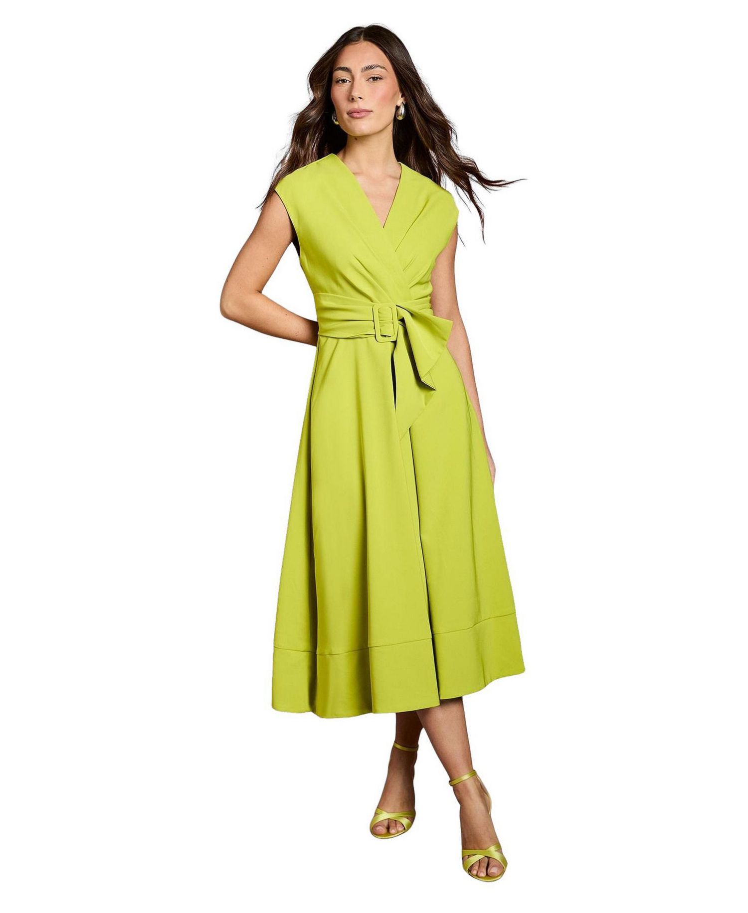 Women's Belted Crepe Dress