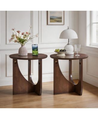  Solid Wood Edge Table 2-Piece Set - Minimalist Living Room Decor