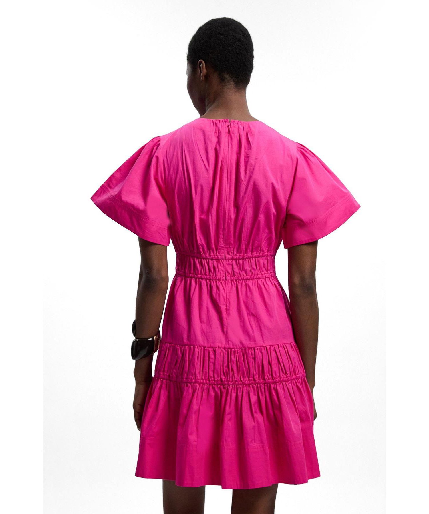 Women's Shirred Tiered Mini Dress