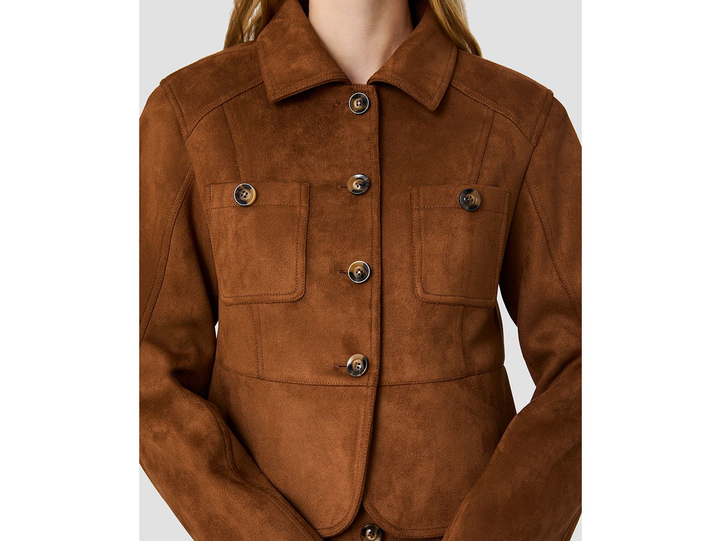 Женская куртка French Connection Collared Button-Front Tailored, цвет: Рыжевато-коричневый — фото 3