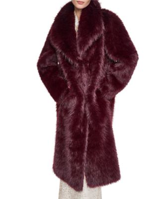 Women's Collared Faux Fur Coat