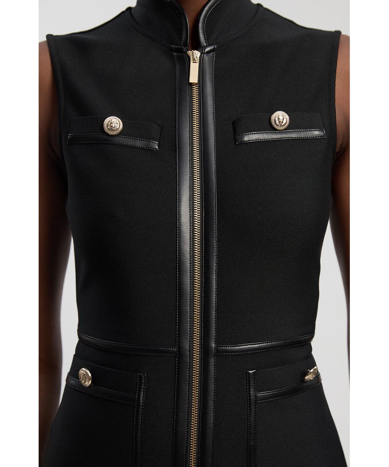 Women's Military Bandage Midi Dress