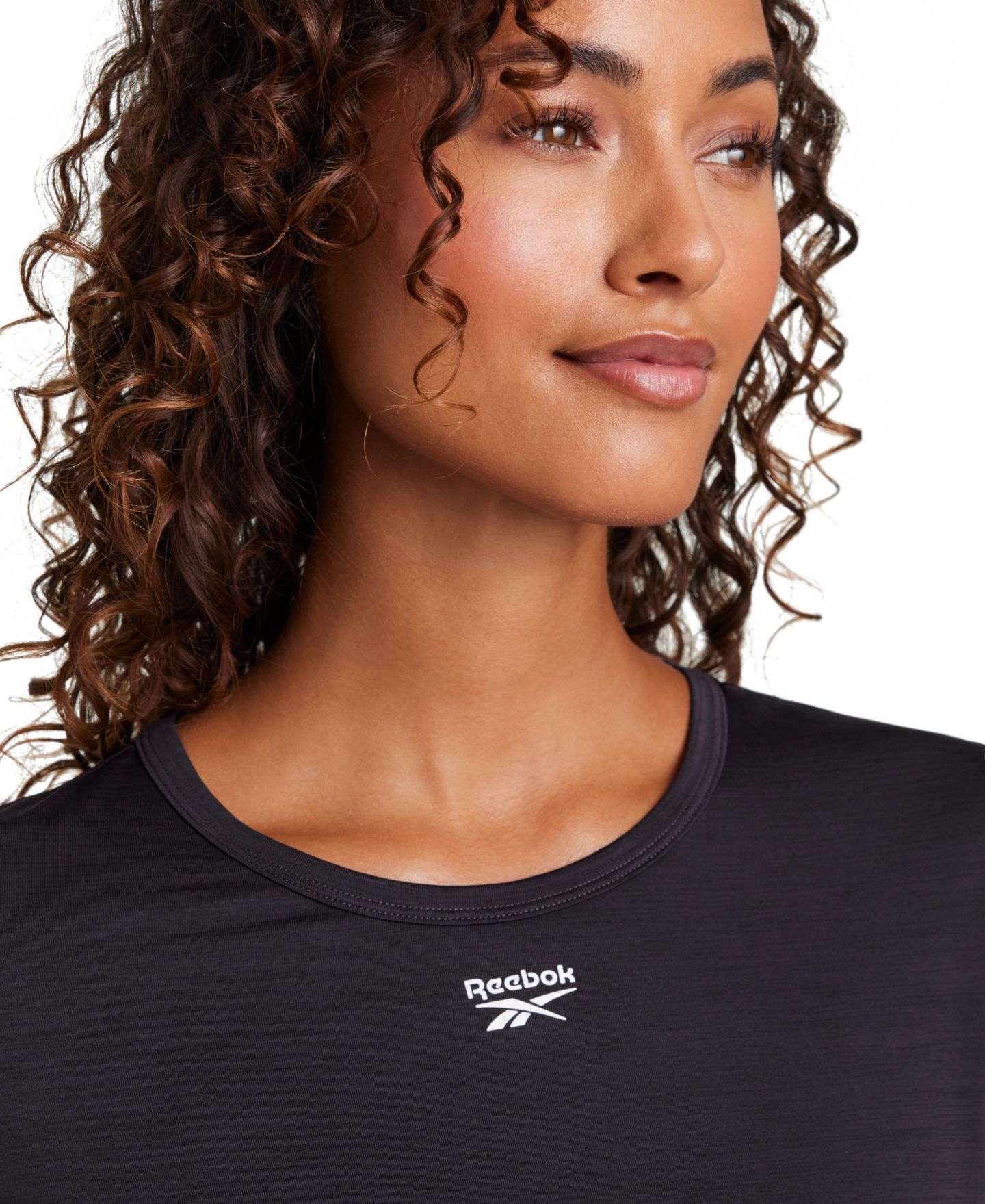 Женский тренировочный топ Reebok Marled Performance с длинным рукавом, цвет: Чёрный меланжевый — фото 6