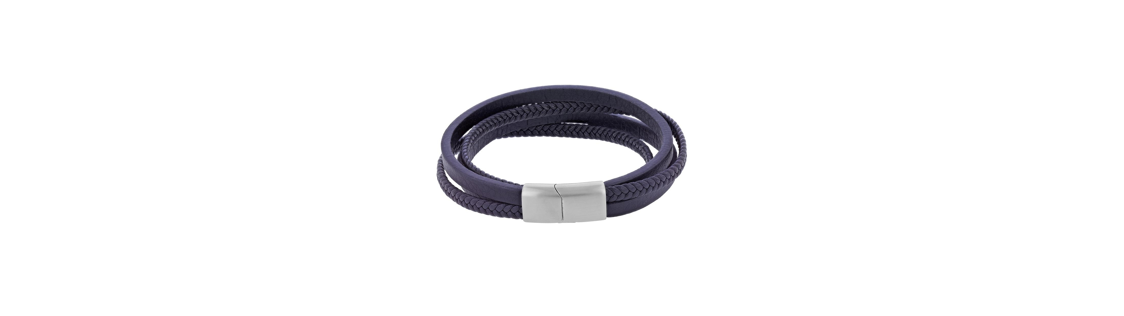 Quiksilver Men's Platinum-Plated Cylinder Lock Four-Layer Bracelet