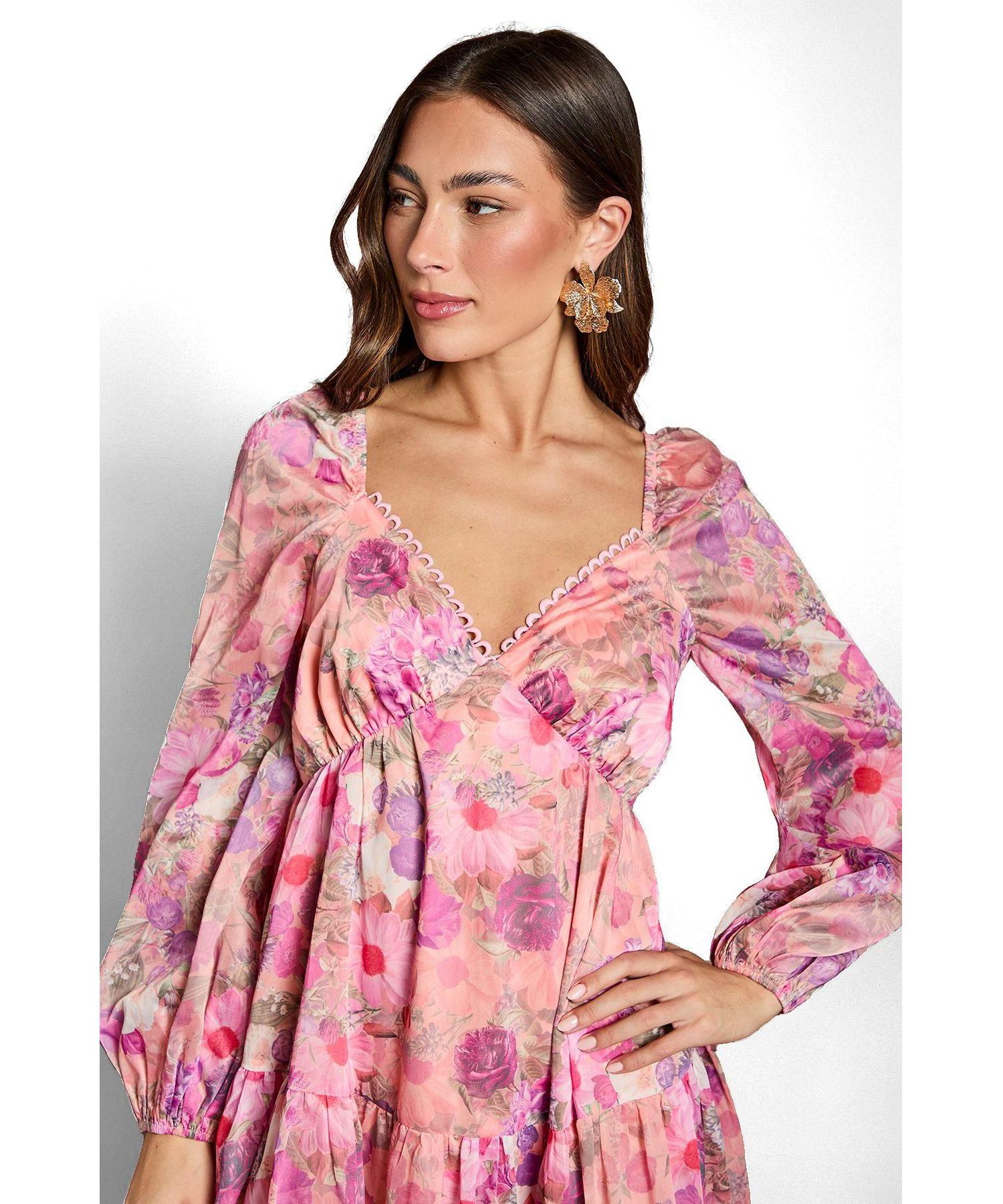 Women's Printed Fit and Flare Maxi Dress