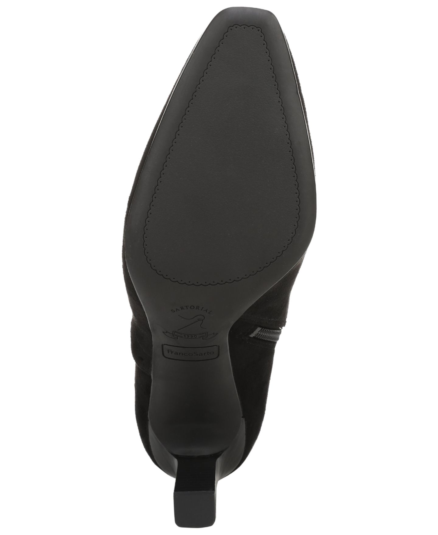 Женские ботинки Franco Sarto Damiana Square Toe Zip Tall, цвет: Чёрный искусственный замшевый — фото 5