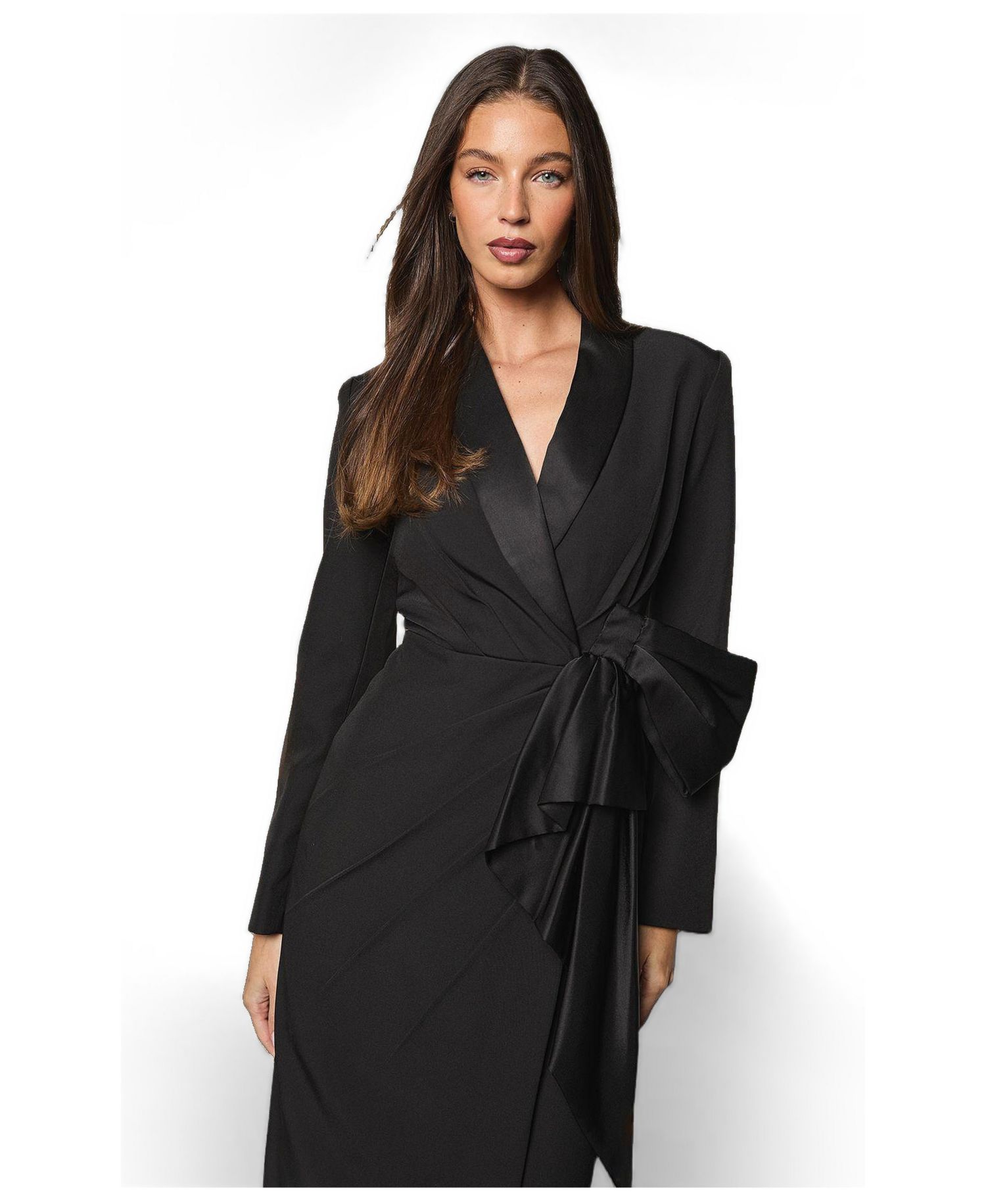 Women's Muse Bow Front Satin Maxi Dress
