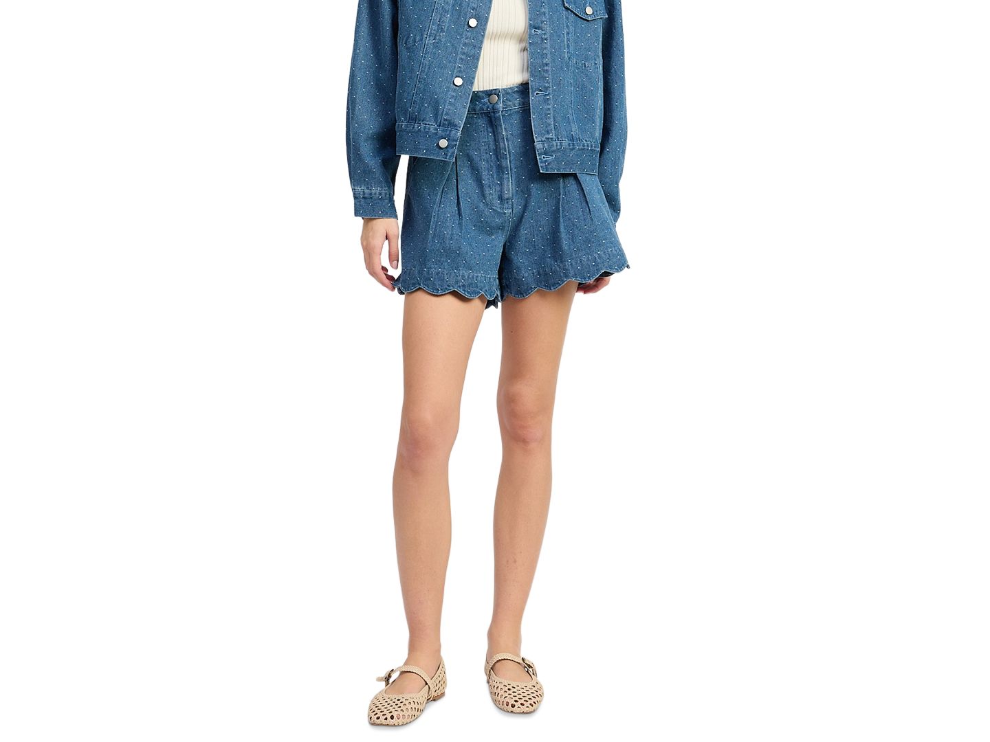 Женские шорты En Saison Heidi Denim Shorts, цвет: Средняя варка джинсовый — фото 1