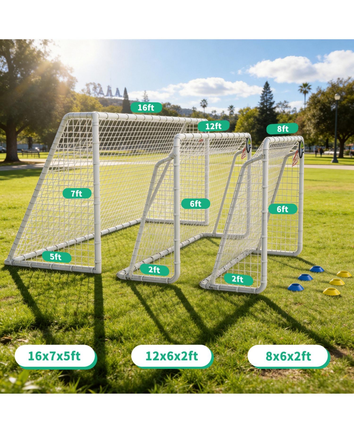 Zeny Soccer Goal for Backyard Kids Portable Net with High-Strength Nets