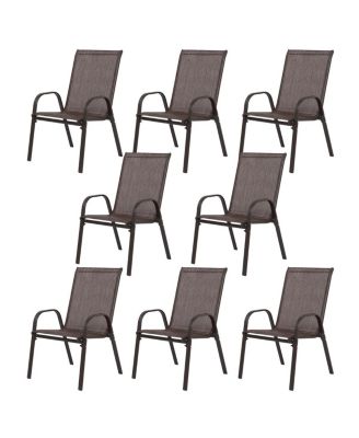8-Piece Breathable Textilene Outdoor Patio Chair Set