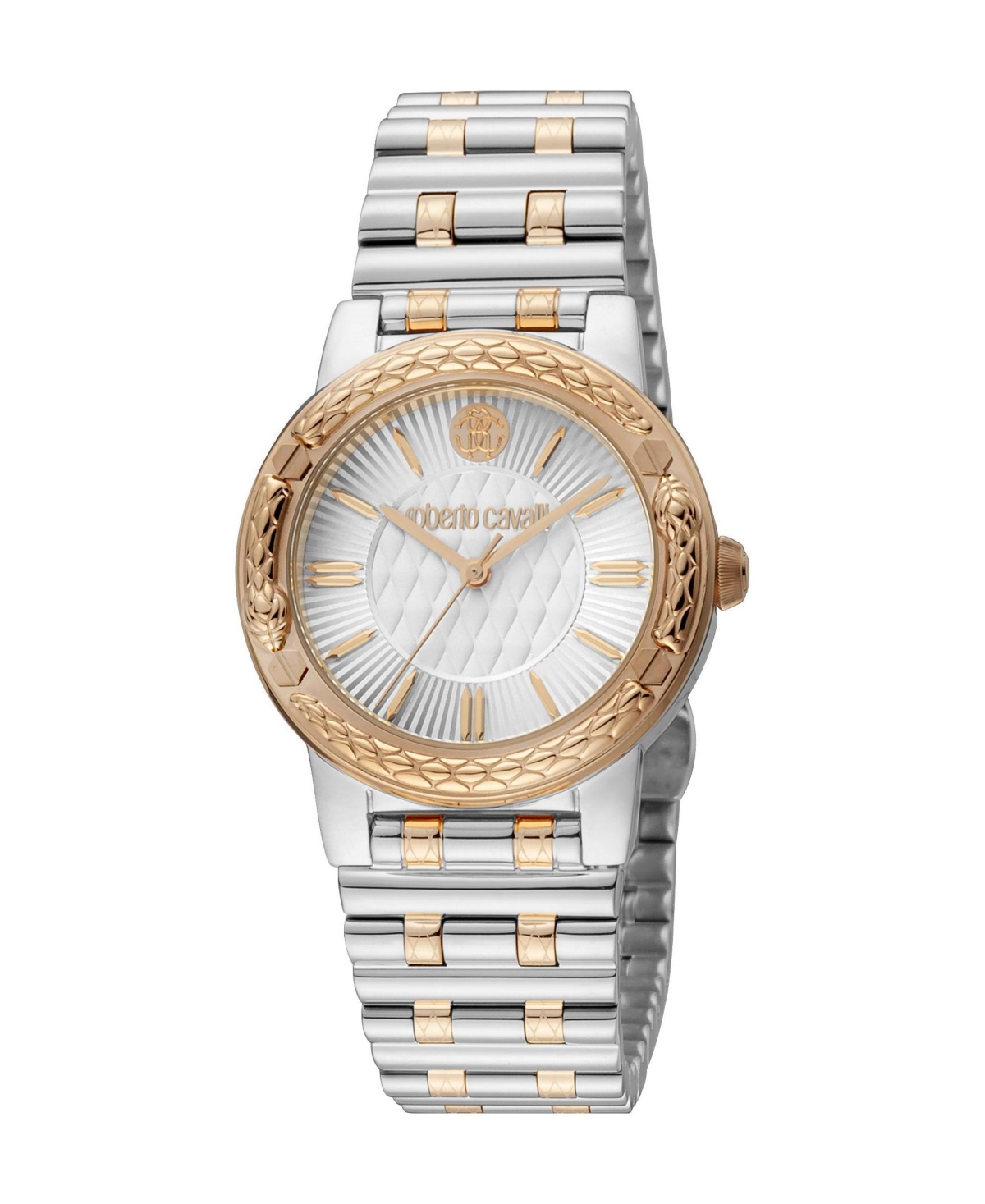 Roberto Cavalli Women Snake Core Quartz Two Tone Stainless Steel Bracelet Watch