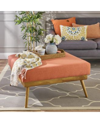 33'' Large Square Upholstered Farmhouse Ottoman Coffee Table
