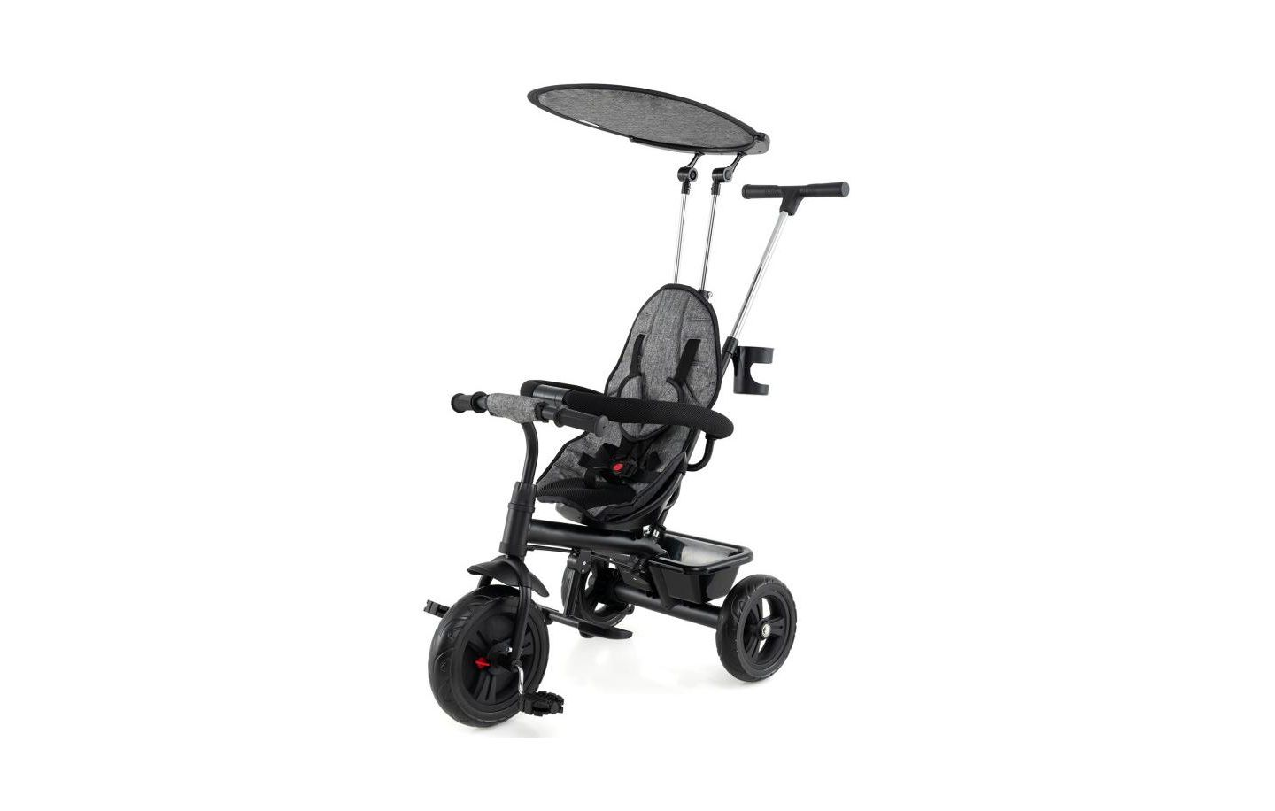 Детская игрушка Slickblue Foldable 7-in-1 Baby Tricycle Stroller with Adjustable Canopy, цвет: Серый / Чёрный — фото 1