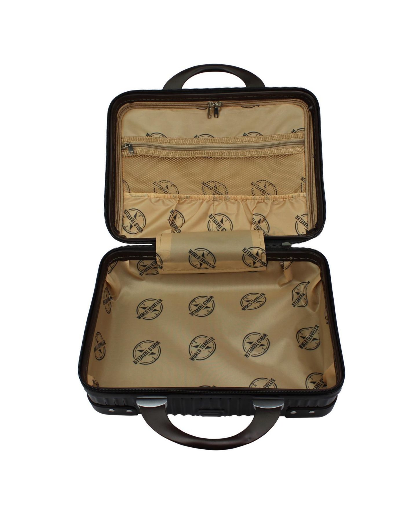 Сумка World Traveler Chariot Hardside Cosmetic Case With Shoulder Strap For Women, цвет: Коричневый — фото 8