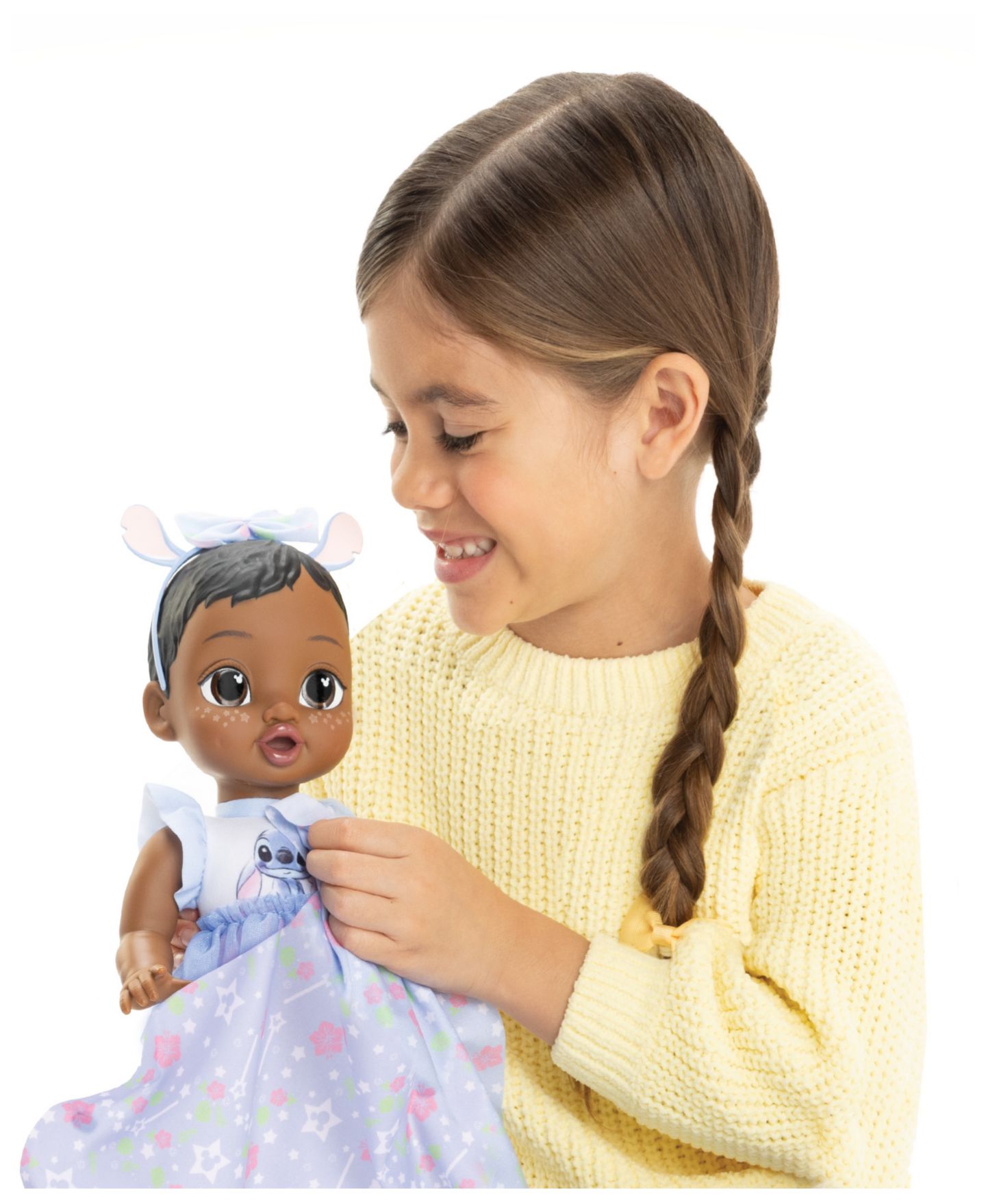 Детская кукла Disney Darlings Snuggly Stars Stitch 11" Glow-in-the-Dark Baby Doll — фото 6