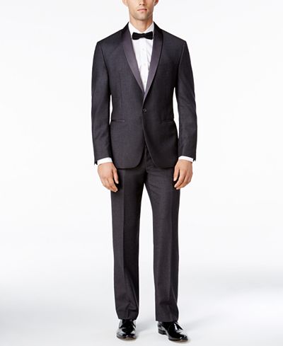 Ryan Seacrest Distinction Men's Slim-Fit Gray Flannel Tuxedo Separates, Only at Macy's