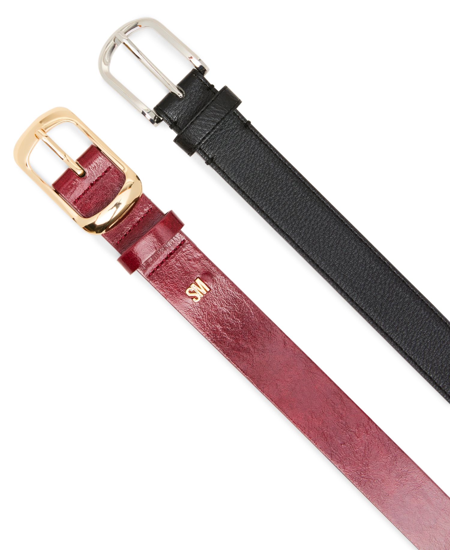 Top Stitched Center Bar Hardware 2-Pack Belt Set