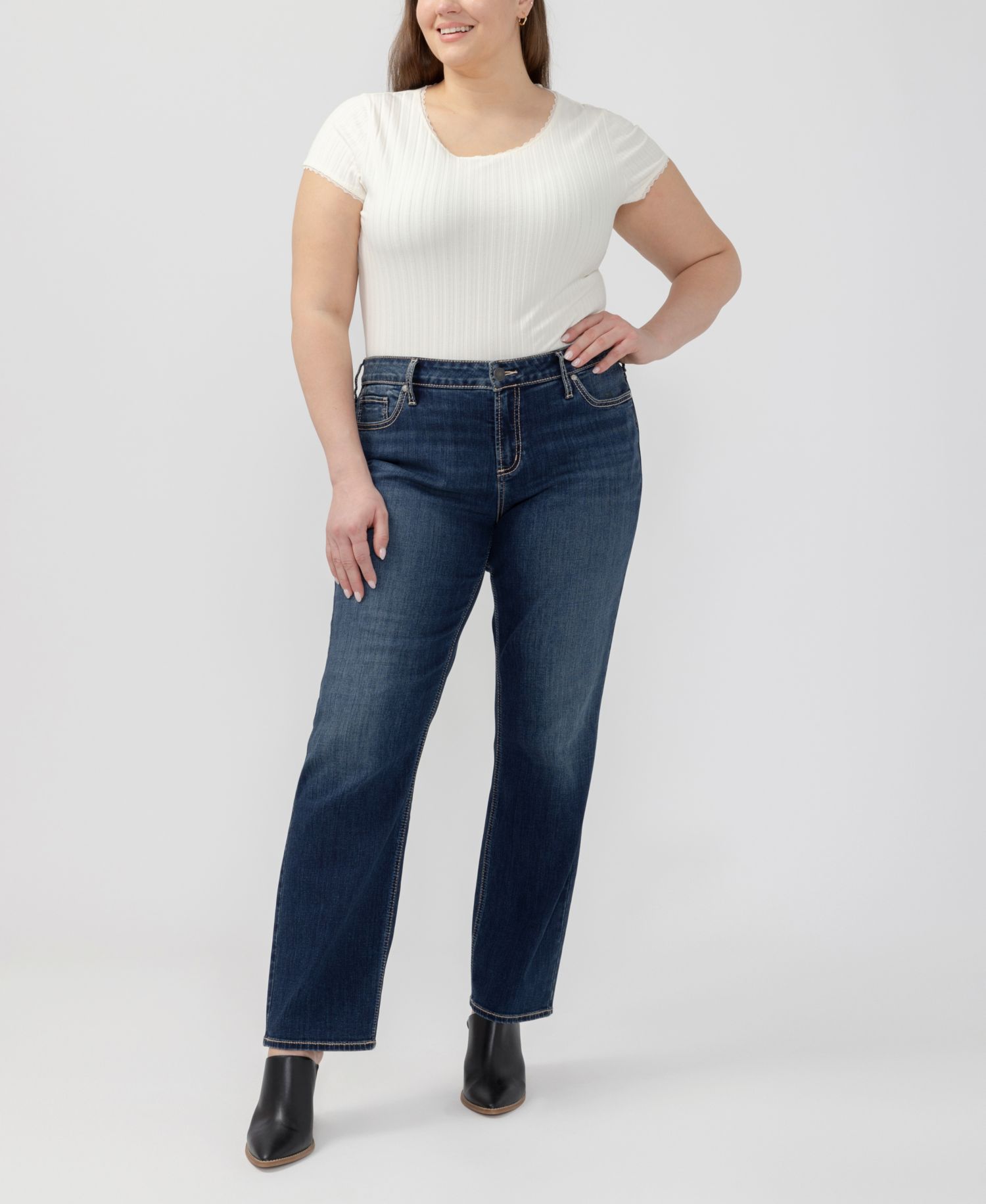 Plus Size Elyse Comfort Fit Straight Jeans