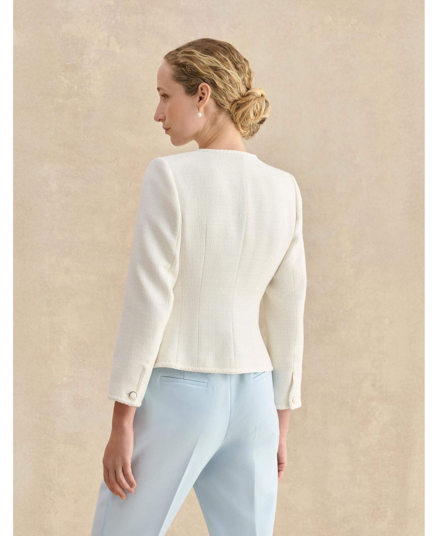 Женская куртка Hobbs London Otillia Textured, цвет: Слоновая кость — фото 8