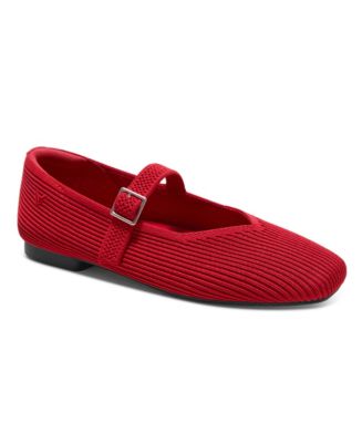 VIVAIA レッド ニット バレエシューズ 36 VIVAIA Women's Margot Mary Jane Square-Toe Ballet Flats - Macy's