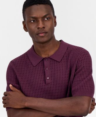 Men's Cotton Short-Sleeve Polo Sweater, Macy's Exclusive