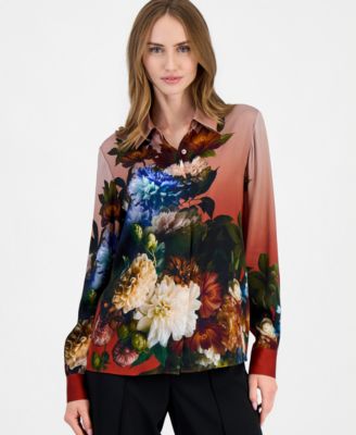 Women's Shae Long-Sleeve Button-Down Floral-Print Blouse