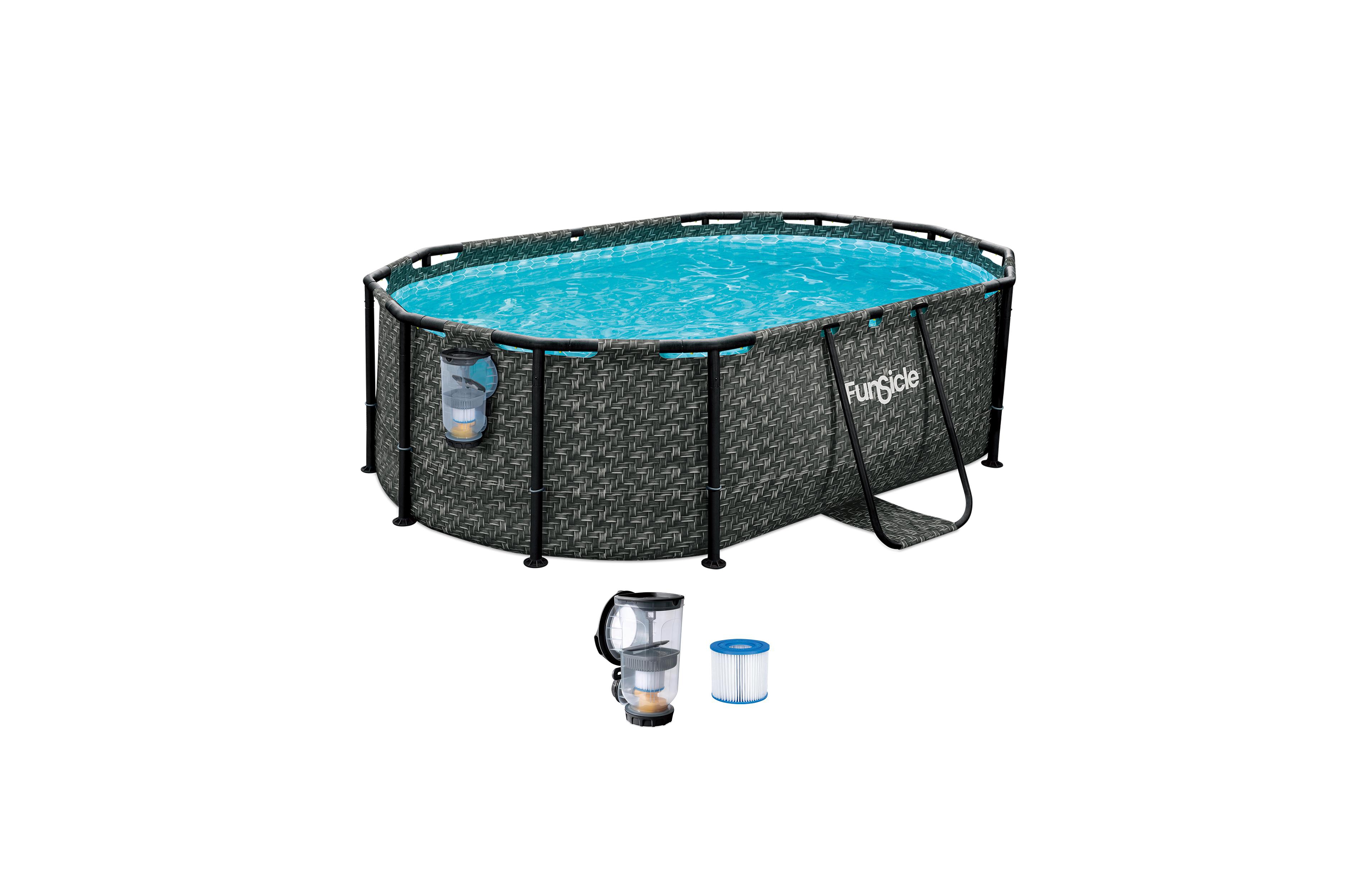 Funsicle 9'10" Oasis Designer Oval Above Ground Pool w/ Pump