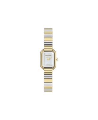 Women's Crystal Petite Two-Tone Stainless Steel Bracelet Watch 15mm x 20mm